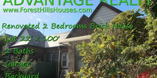 forest hills 1 family brick house. 2 bedrooms 2 baths for sale.